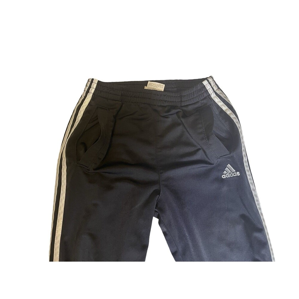 Adidas Kids Track Pants Size 5 Boys Classic Black and White 3 stripes - Picture 9 of 10